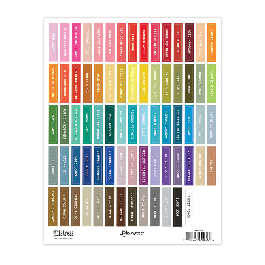 [180860] Tim Holtz Distress Ink Pad Label Sheets - White