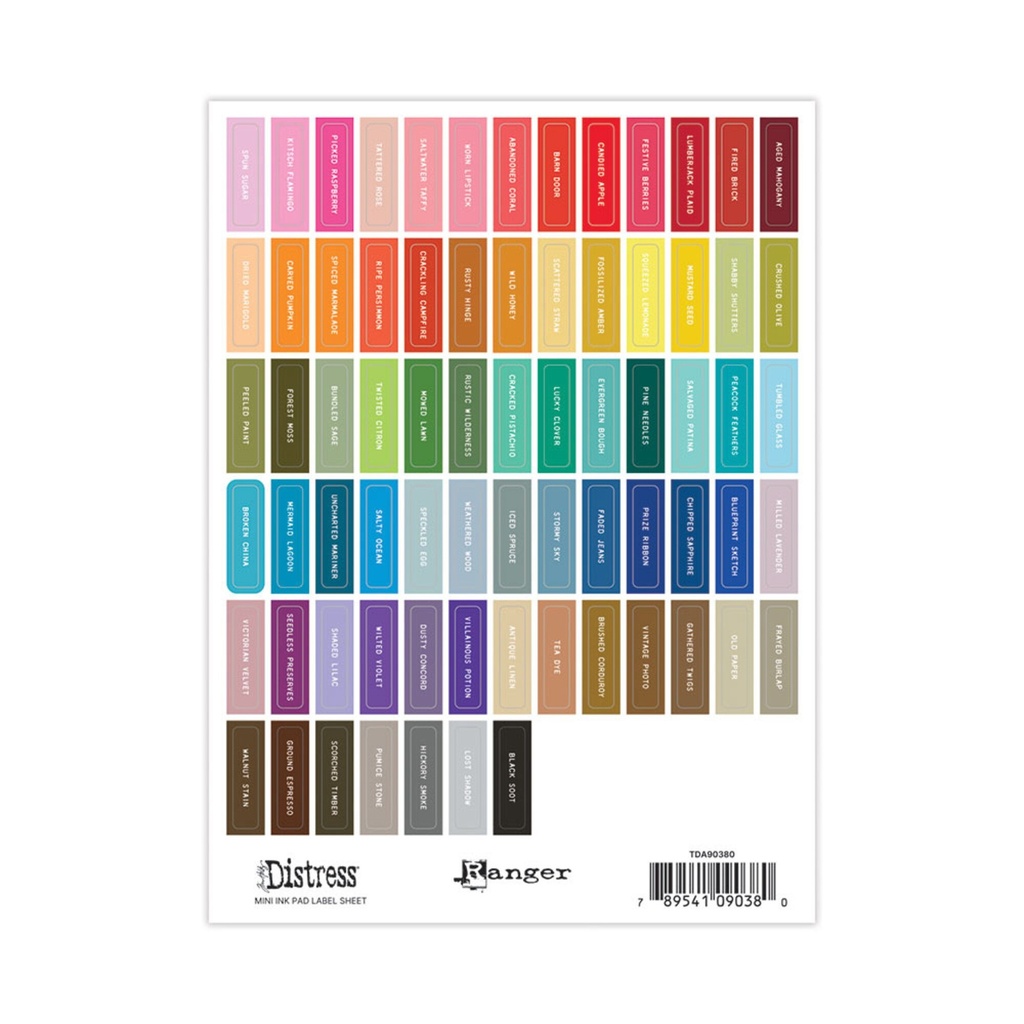 [180861] Tim Holtz Distress Mini Ink Pad Label Sheets White