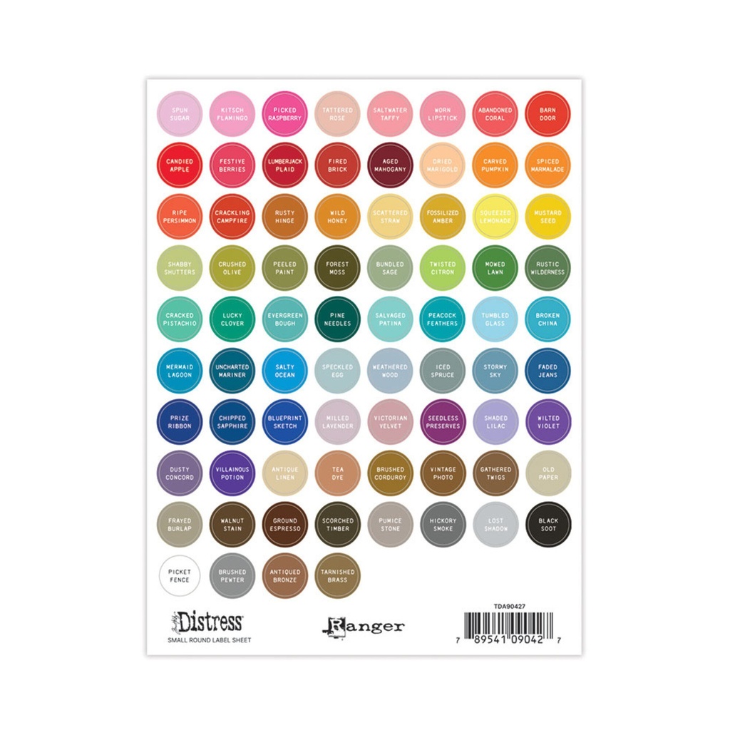 Tim Holtz Distress Label Sheets - Small Round White