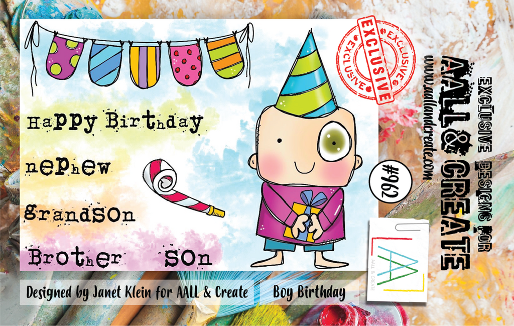 [180984] AALL & Create Clear Stamps #962 Boy Birthday