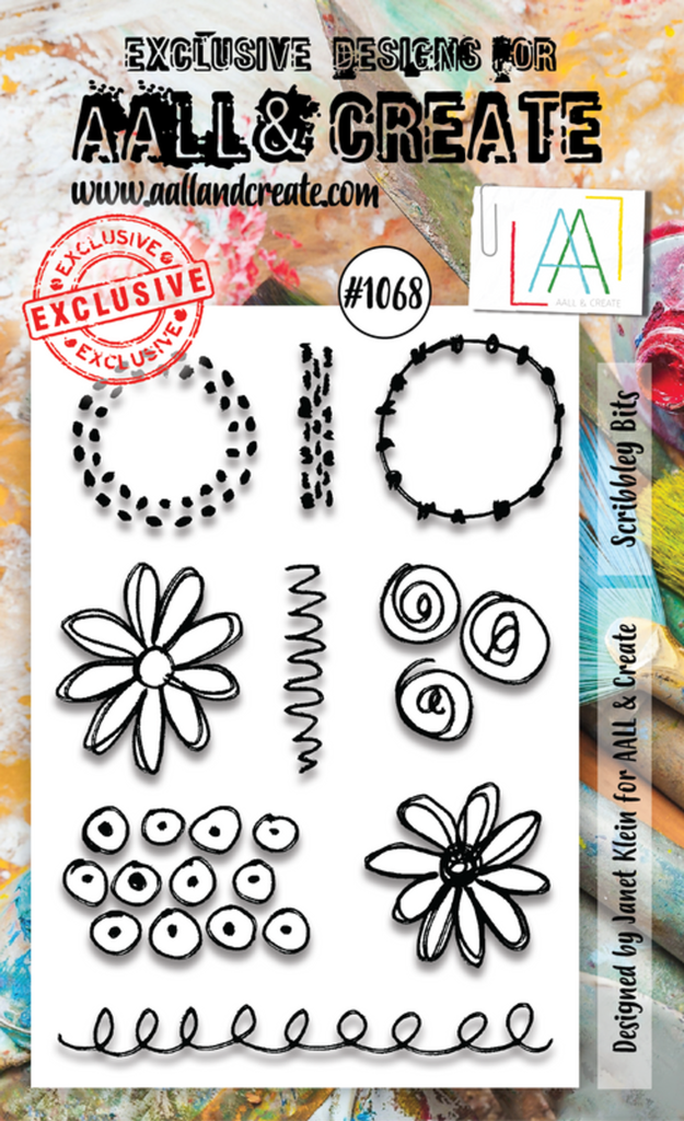 AALL & Create Clear Stamps A6 By Janet Klein - #1068 Scribbley Bits