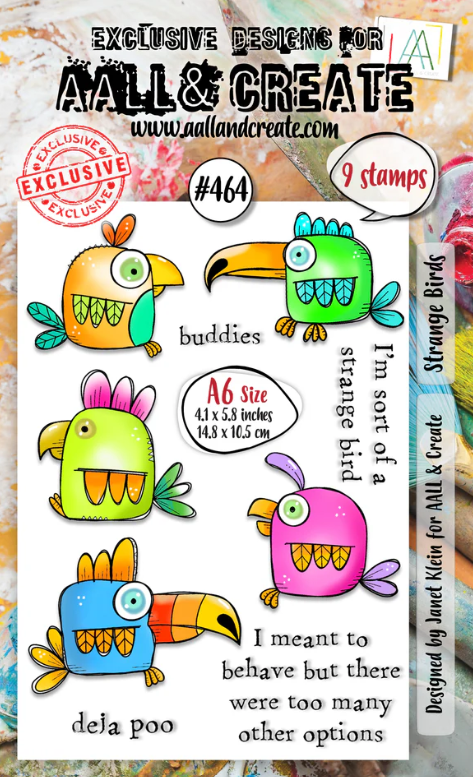 AALL & Create Clear Stamps A6 By Janet Klein - #464 Strange Birds