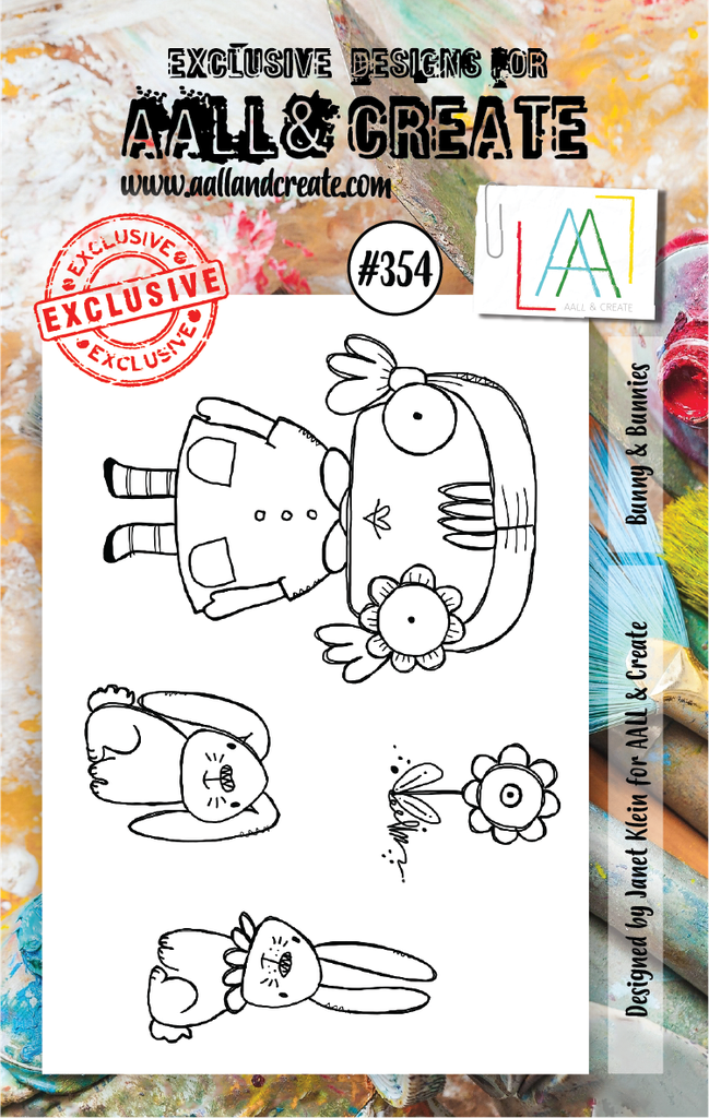 AALL & Create Clear Stamps A7 By Janet Klein - #354 Bunny & Bunnies