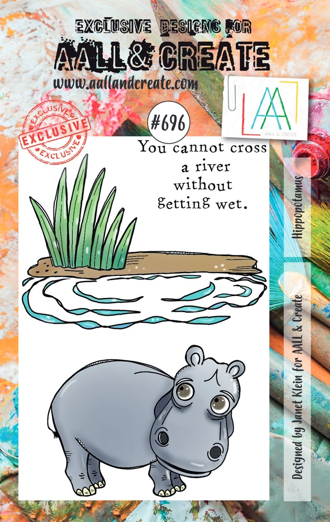 [181029] AALL & Create Clear Stamps A7 By Janet Klein - #696 Hippopotamus