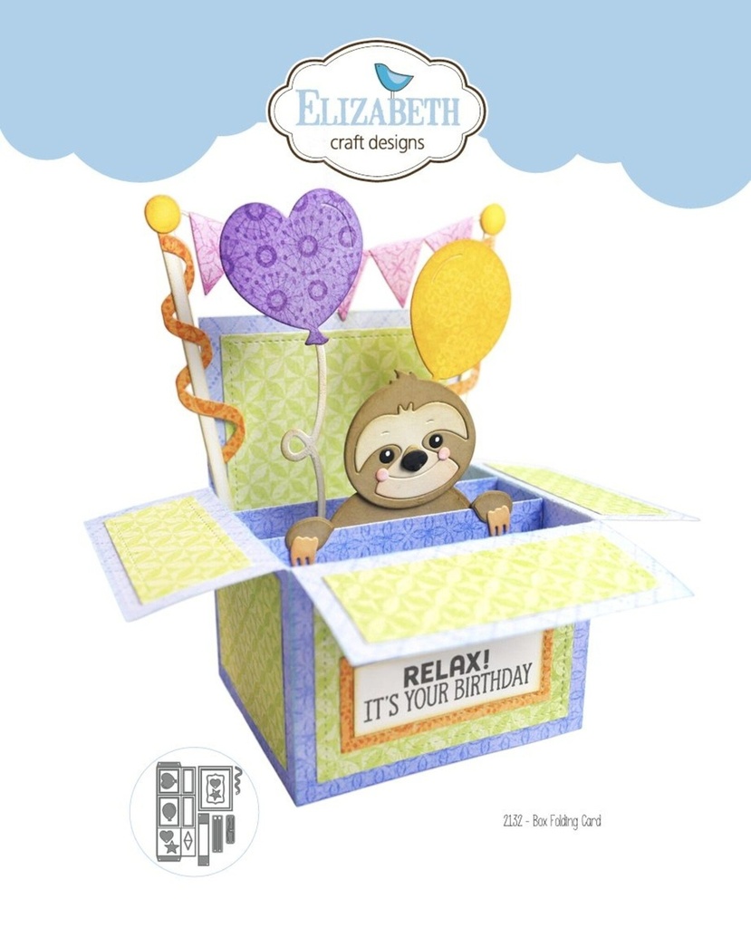 [181079] Elizabeth Craft Designs Cutting Dies Jungle Party - 2132 Box Folding Card