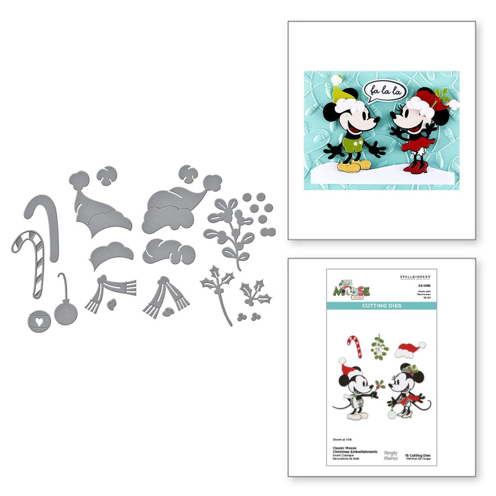 [181084] Spellbinders Cutting Dies Say Cheese - 1496 Classic Mouse Christmas Embellishments