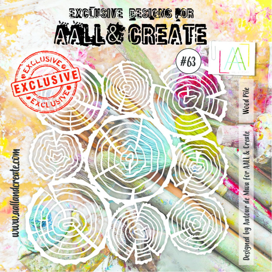AALL & Create Stencil 6'x6' By - #63 Wood Pile