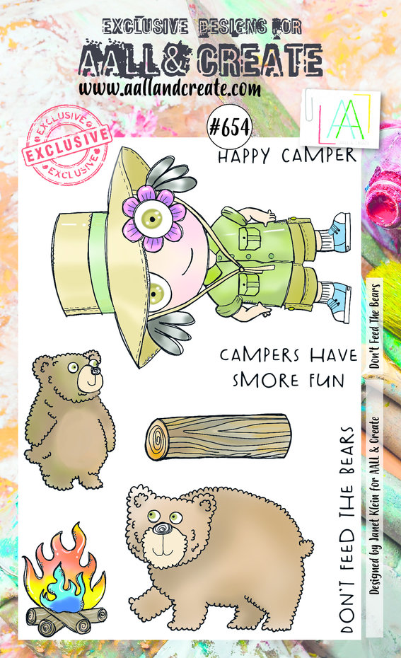 [181116] AALL & Create Clear Stamps A6 By Janet Klein - #654 Don't Feed The Bears