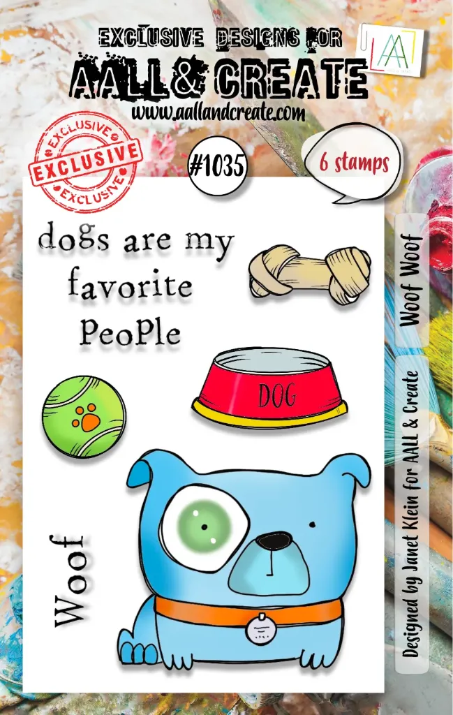 [181125] AALL & Create Clear Stamps A7 By Janet Klein - #1035 Woof Woof