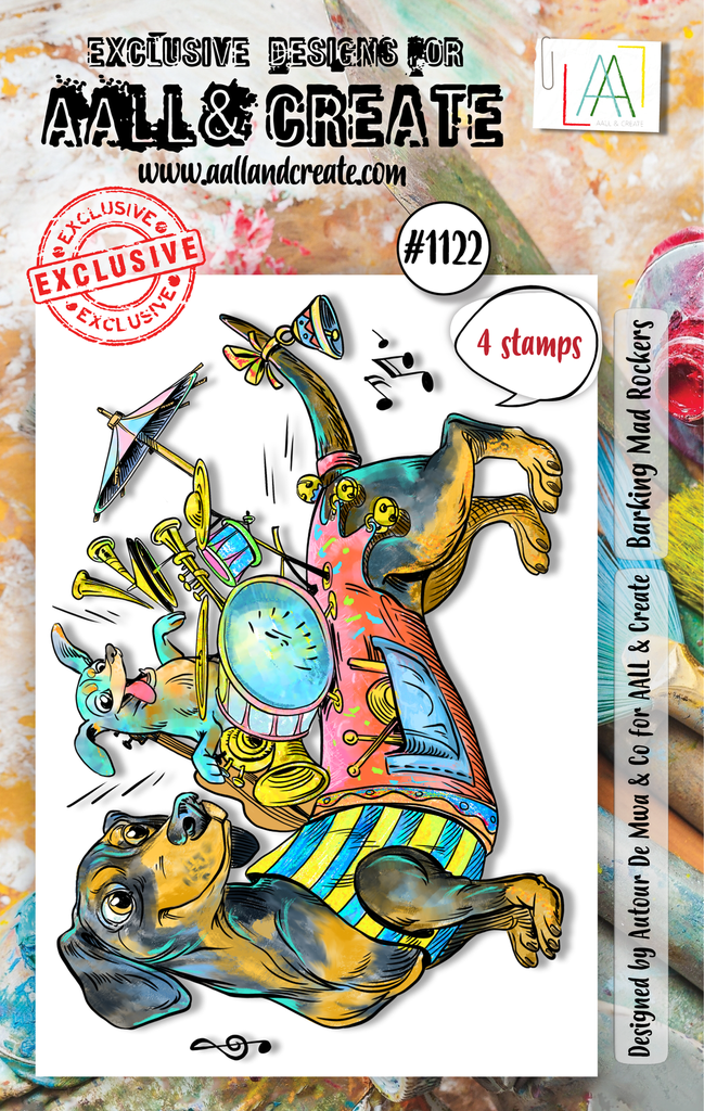[181128] AALL & Create Clear Stamps A7 By Janet Klein - #1122 Barking Mad Rockers