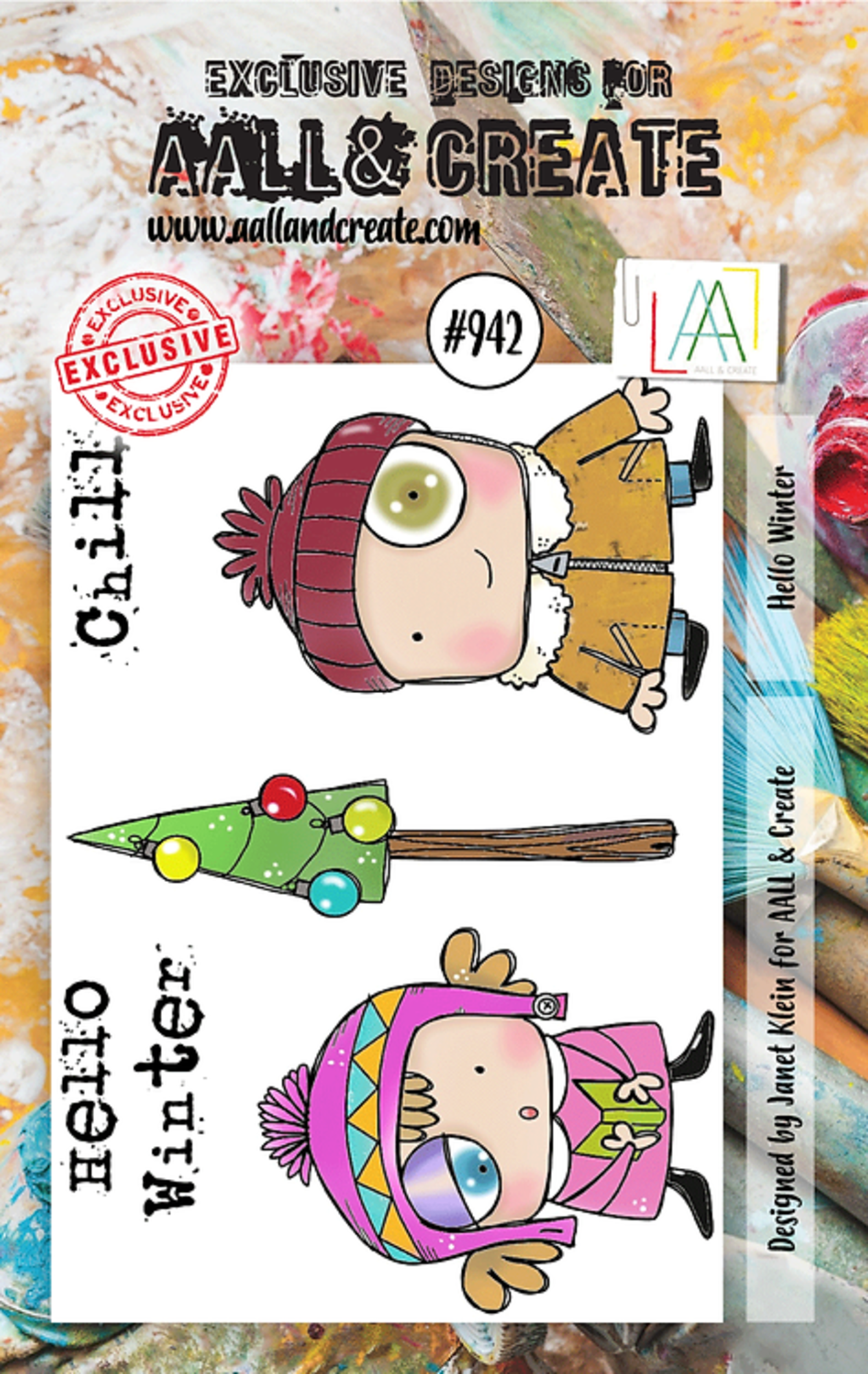 AALL & Create Clear Stamps A7 By Janet Klein - #942 Hello Winter