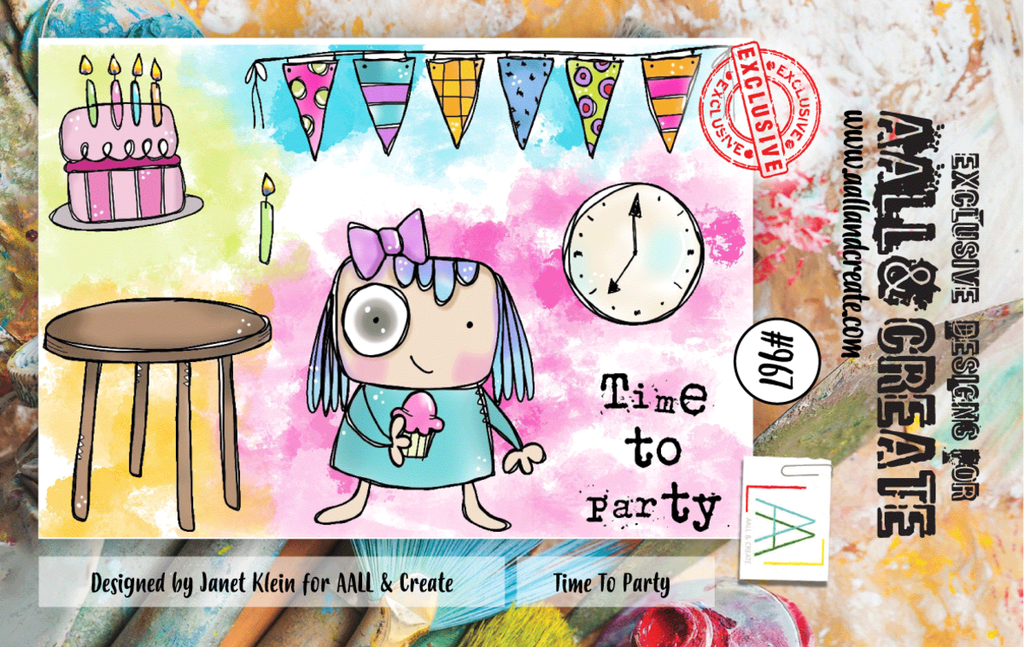 AALL & Create Clear Stamps A7 By Janet Klein - #967 Time To Party