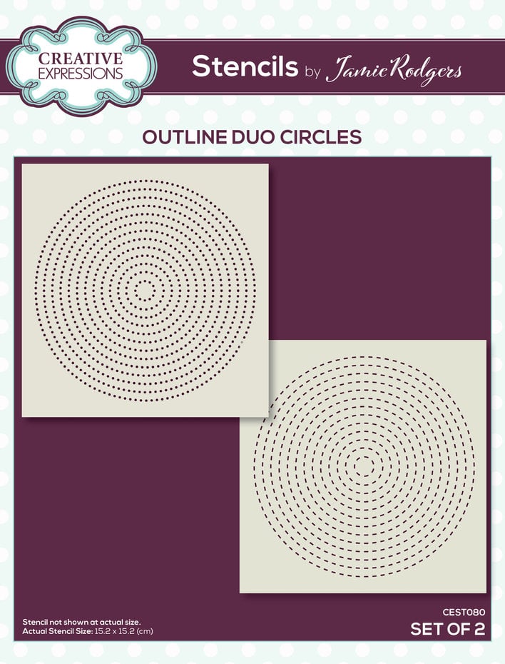 Creative Expressions Stencils 2/Pkg By Jamie Rodgers - CEST080 Stencil Outline Duo Circles