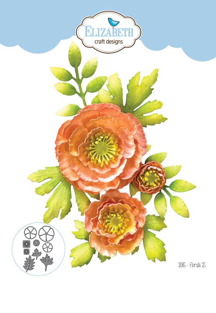 [181177] Elizabeth Craft Designs Cutting Dies - 2085 Florals 25