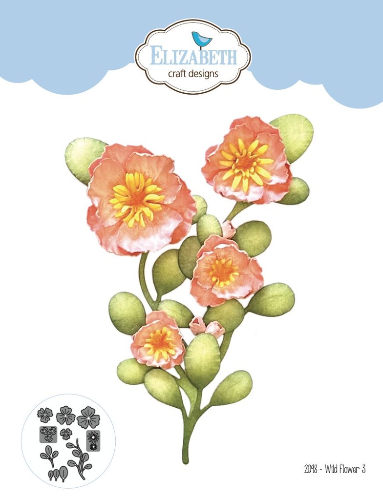 [181179] Elizabeth Craft Designs Cutting Dies - 2098 Wild Flower 3