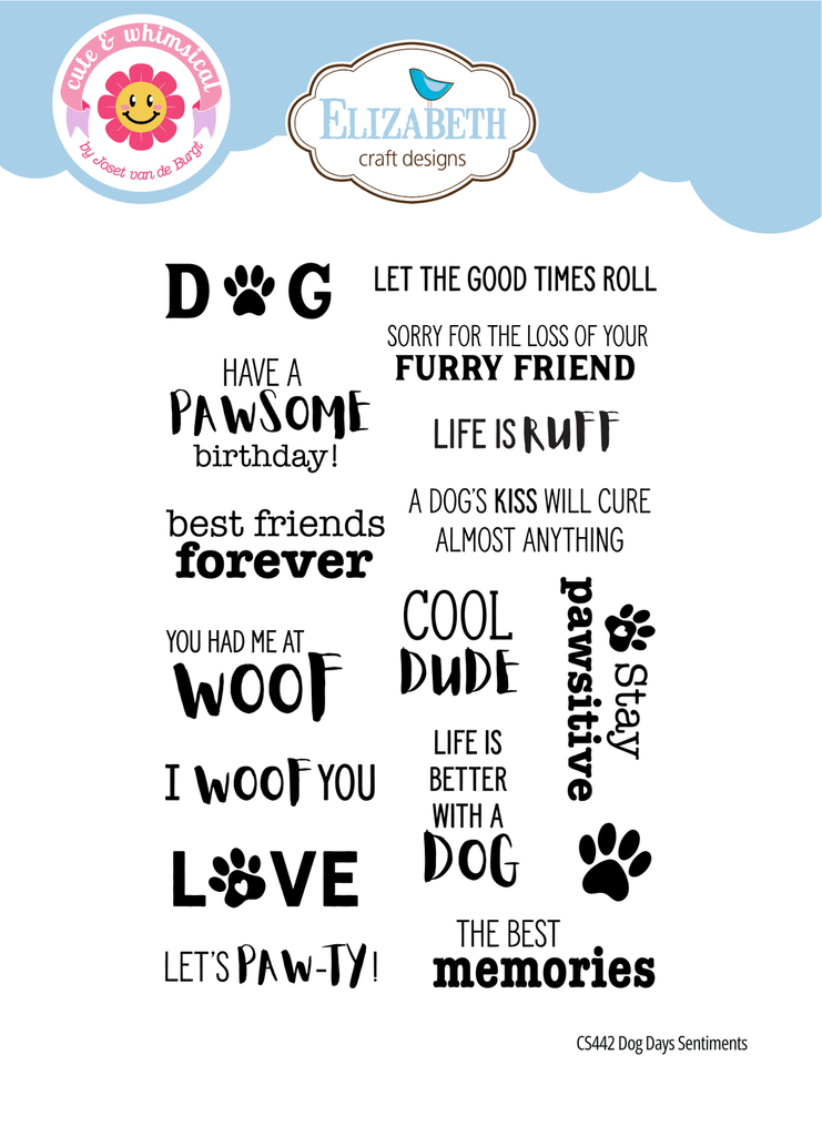 Elizabeth Craft Designs Clear Stamps - CS442 Dog Days Sentiments