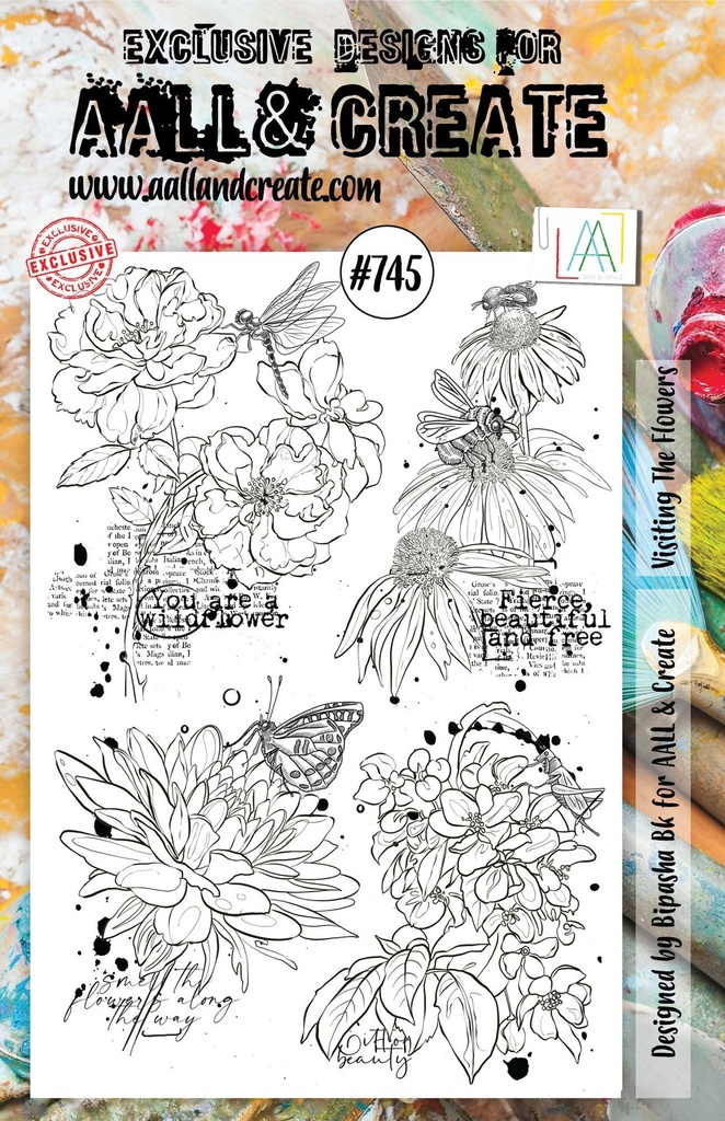 AALL & Create Clear Stamps A5 By Bipasha Bk - #745 Visiting The Flowers