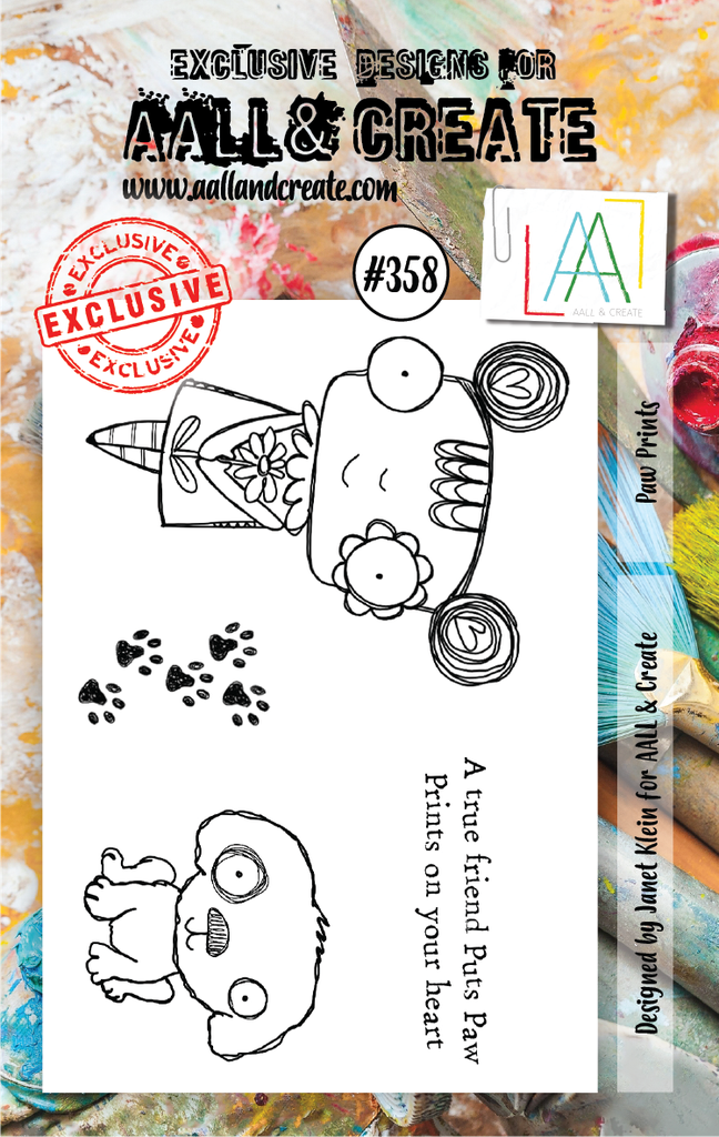AALL & Create Clear Stamps A7 By Janet Klein - #358 Paw Prints