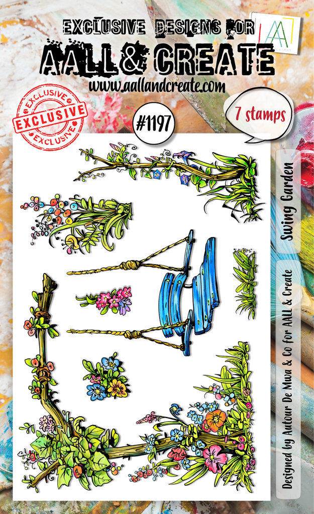 [181861] AALL & Create Clear Stamps A6 By Autour De Mwa & Co - #1197 Swing Garden