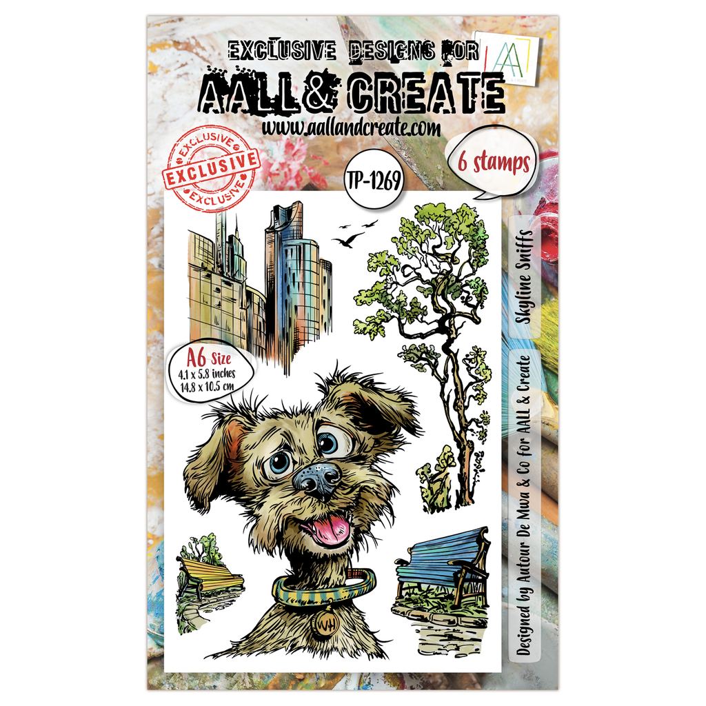 [181863] AALL & Create Clear Stamps A6 By Autour De Mwa & Co - #1269 Skyline Sniffs