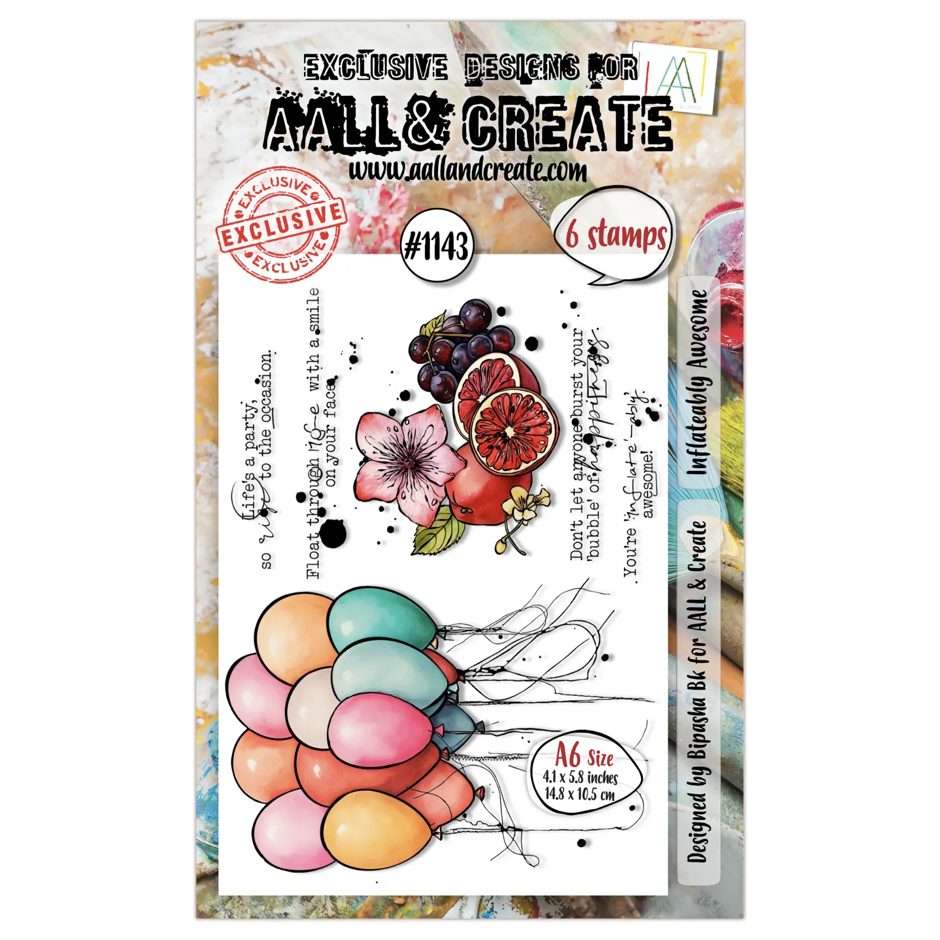 [181873] AALL & Create Clear Stamps A6 By Bipasha Bk - #1143 Inflateably Awesome