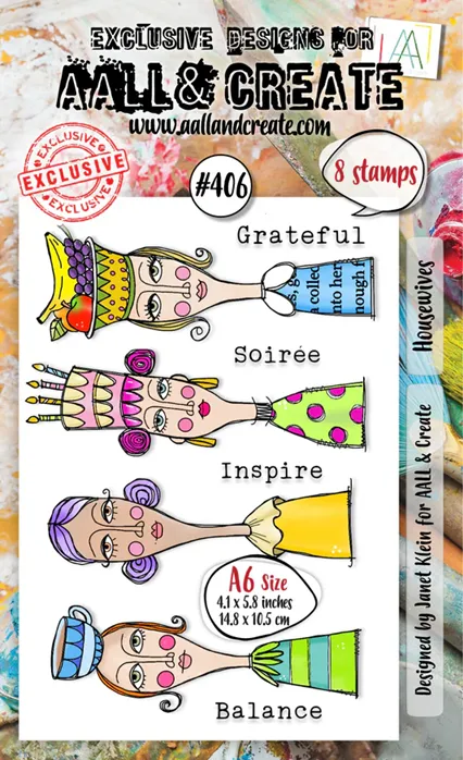 [181877] AALL & Create Clear Stamps A6 By Janet Klein - #406 Housewives