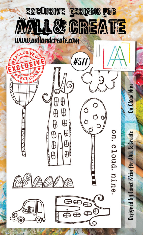 [181884] AALL & Create Clear Stamps A6 By Janet Klein - #577 On Cloud Nine