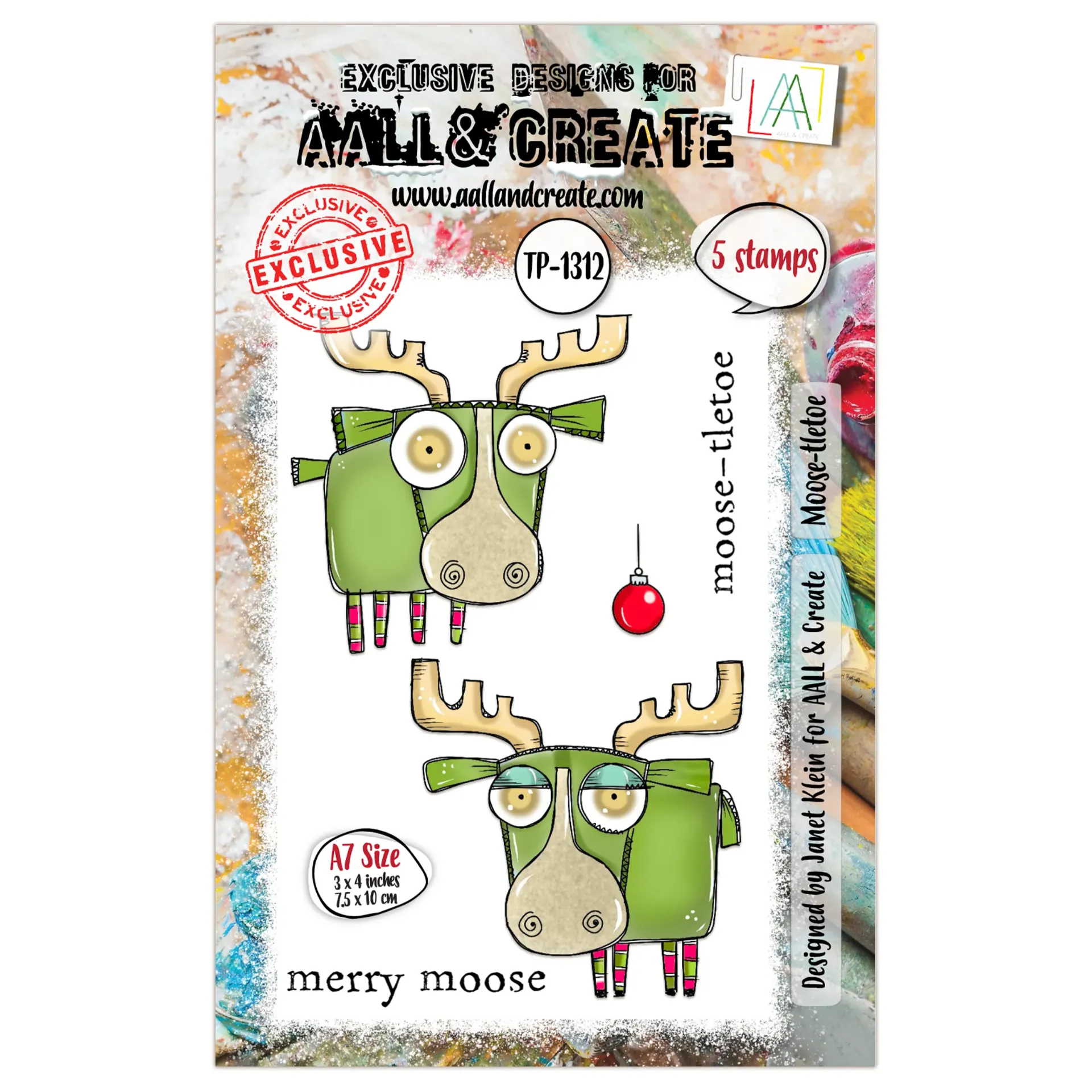 [181909] AALL & Create Clear Stamps A7 By Janet Klein - #1312 Moose-tletoe