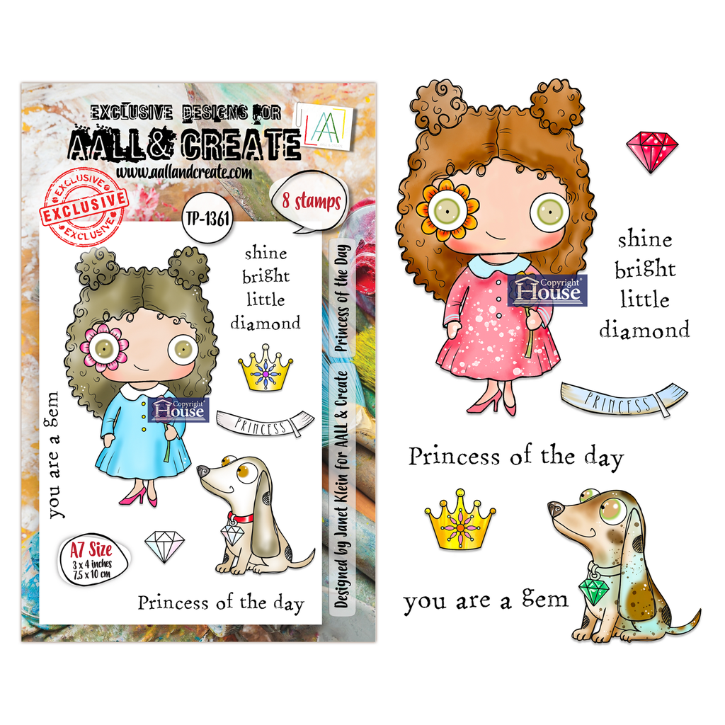 AALL & Create Clear Stamps A7 By Janet Klein - #1361 Princess of the Day