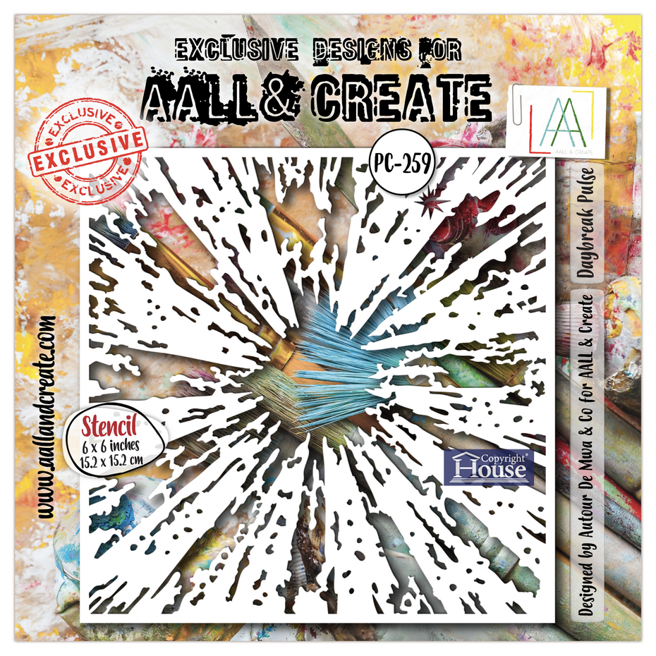 [181971] AALL & Create Stencils 6"x6" By Autour de Mwa & Co - #259 Daybreak Pulse