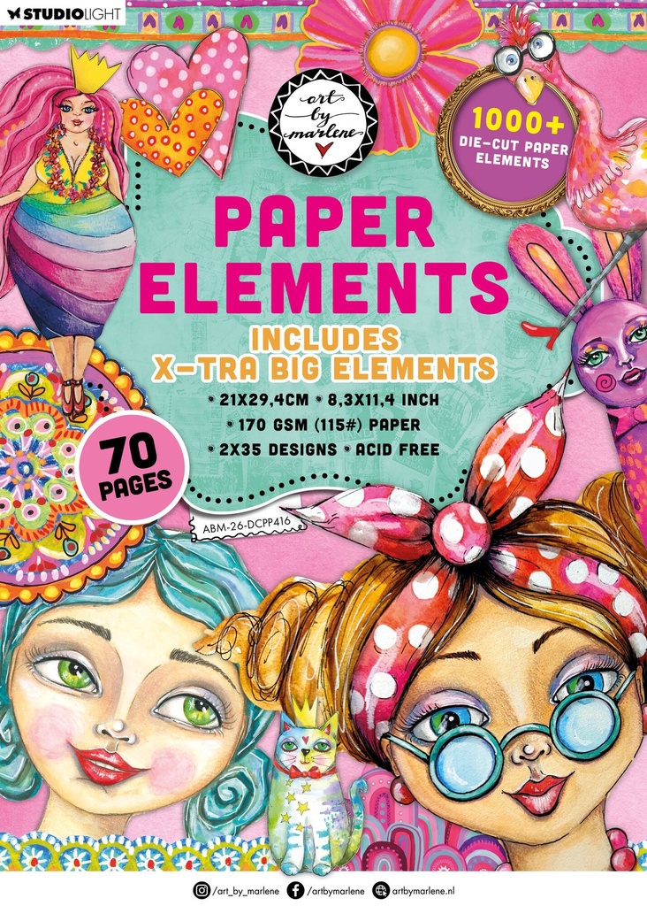 [182123] Studio Light Art By Marlene Die-cut Paper Pad - X-tra Big Elements