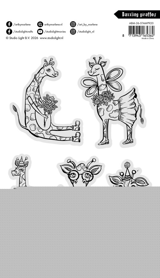 [182125] Studio Light Art By Marlene Clear Stamps - Dazzling Giraffes
