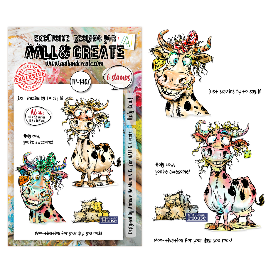 [182138] AALL & Create Clear Stamps A6 By Autour De Mwa & Co - #1407 Holy Cow!