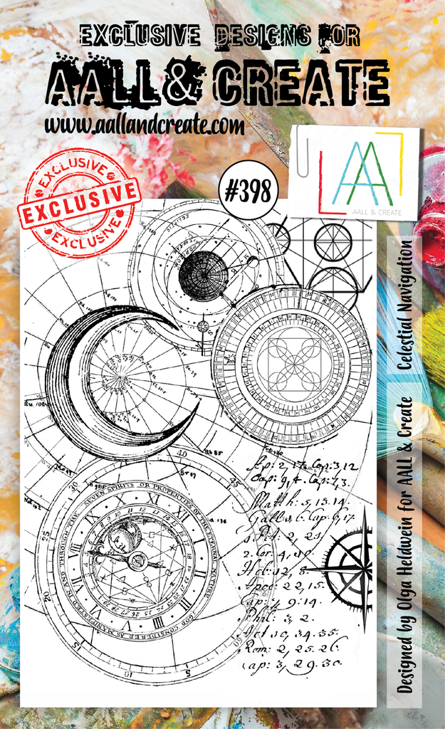 [182153] AALL & Create Clear Stamps A6 By Olga Heldwein - #398 Celestial Navigation