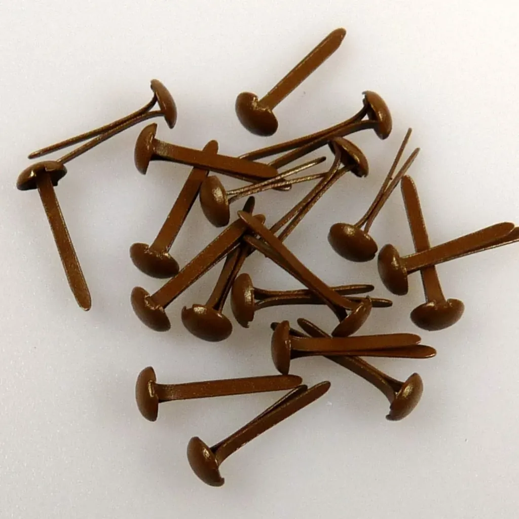 [182245] Nellie's Choice Floral Brads 3mm 40/Pkg - Brown