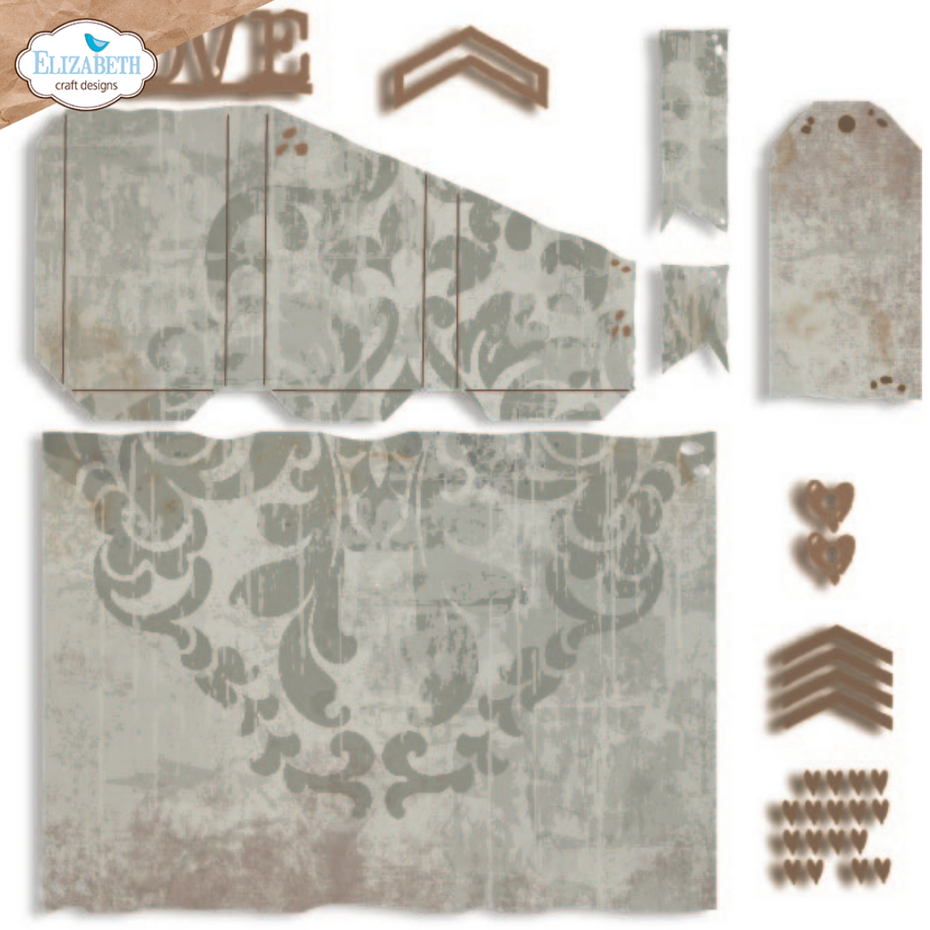 [182274] Elizabeth Craft Designs Cutting Dies Hello You! - 2320 Tri-fold Slider Pocket