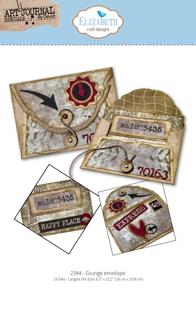 Elizabeth Craft Designs Cutting Dies Hello You! - 2344 Grunge Envelope