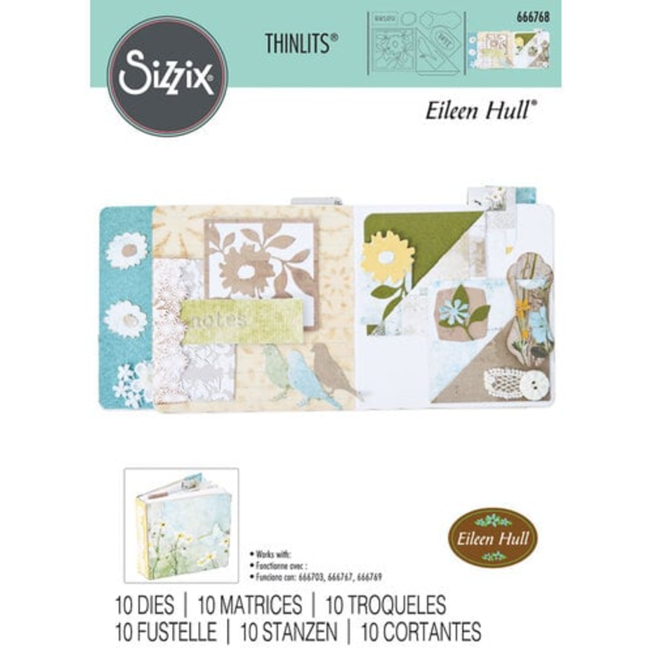 Sizzix Thinlits Die Set Floral Pocket & Paperclips 10pcs