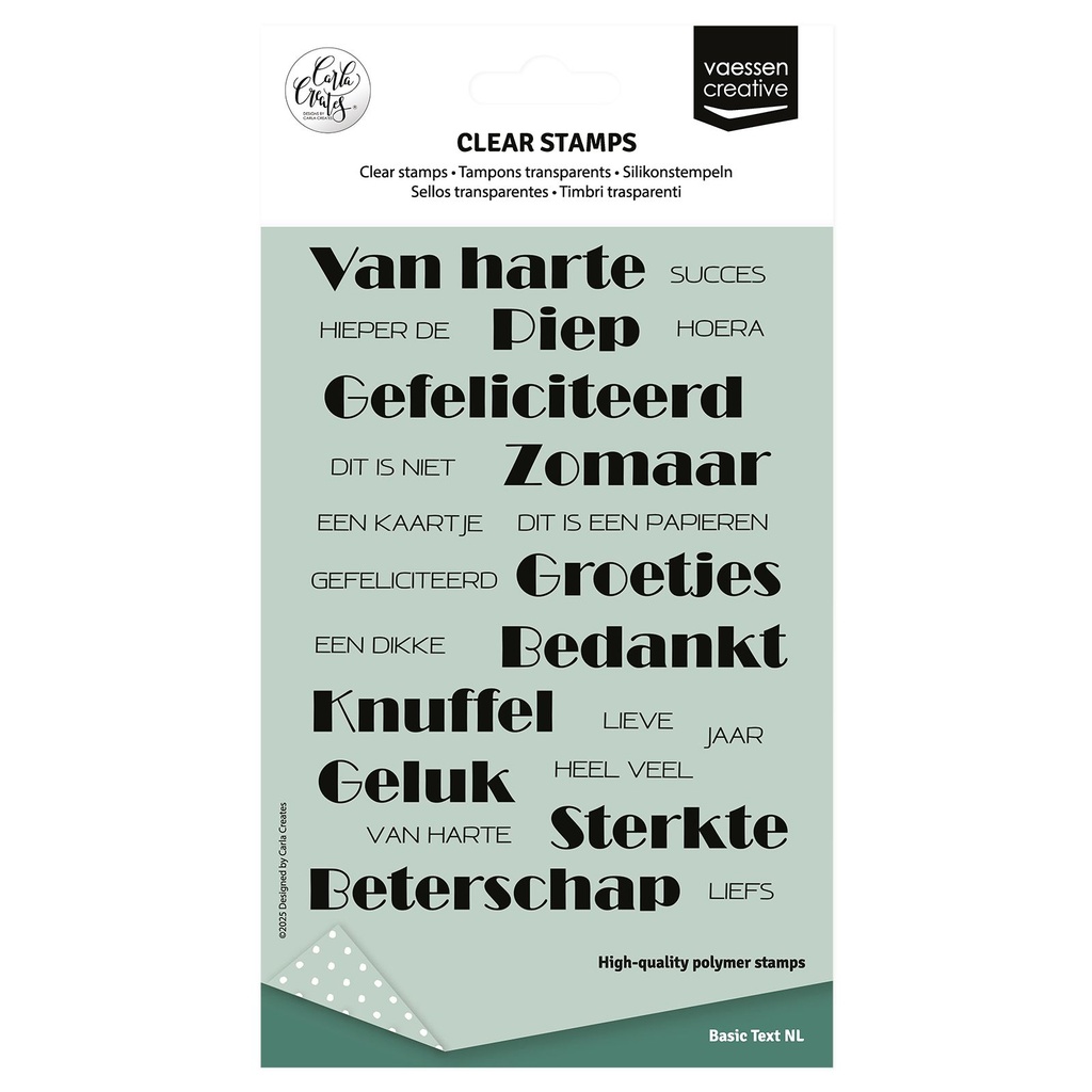 Vaessen Creative Clear Stamps 23/Pkg By Carla Creates - CAR0203 Nederlandse Teksten