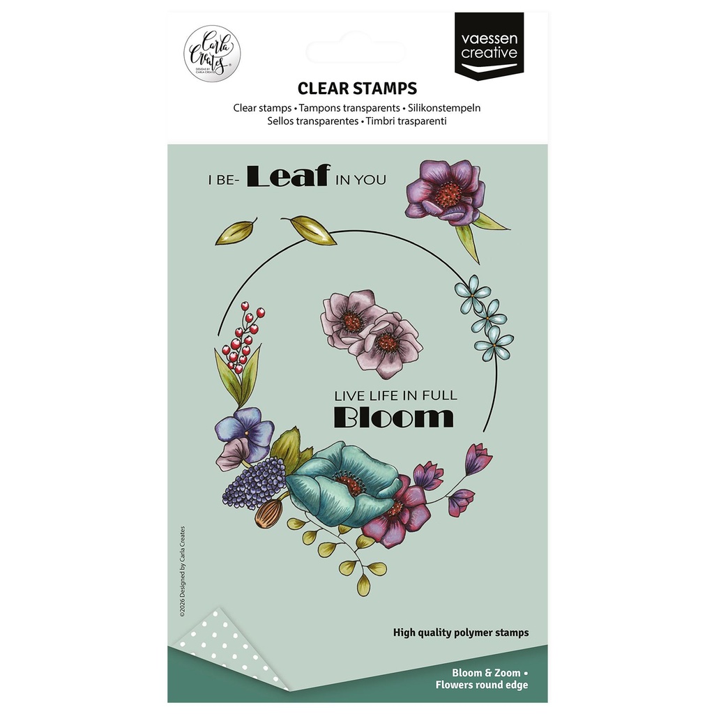 Vaessen Creative Clear Stamps /Pkg By Carla Creates - Flowers Rou