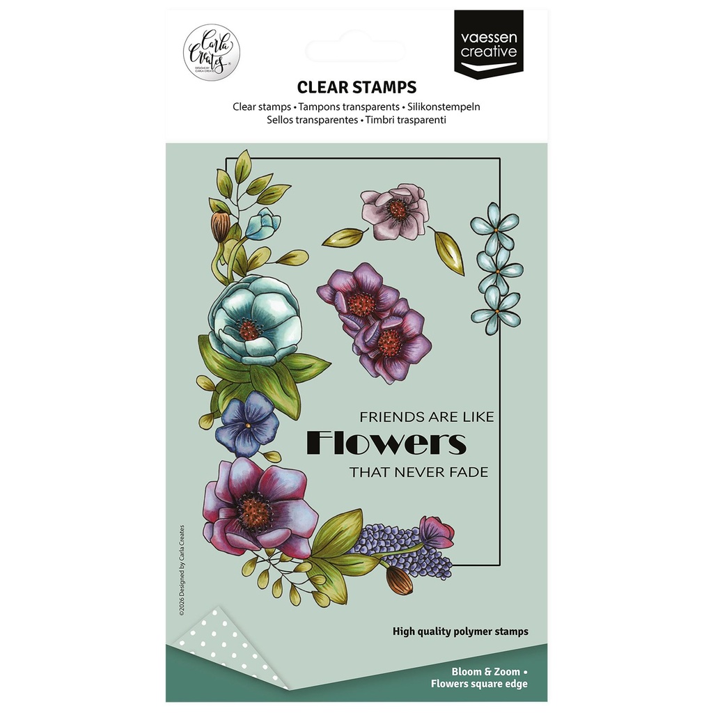 [182313] Vaessen Creative Clear Stamps /Pkg By Carla Creates - Flowers Squ