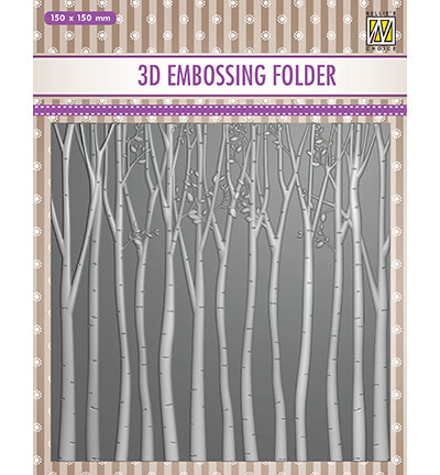 Nellie's Choice 3D Embossing Folders - Achtergrond Bomen 15x15cm