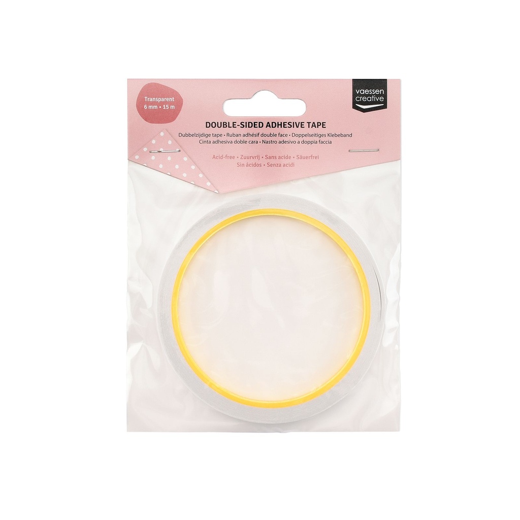 [182369] Vaessen Creative Dubbelzijdige Tape - 6mmx15m Transparant