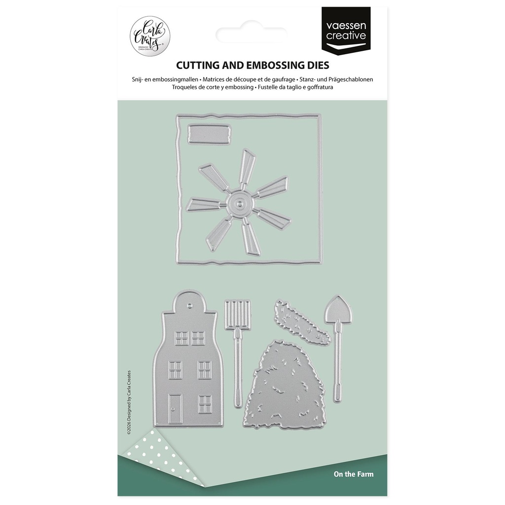 [182374] Vaessen Creative Cutting Dies By Carla Creates 8/Pkg - On the Farm