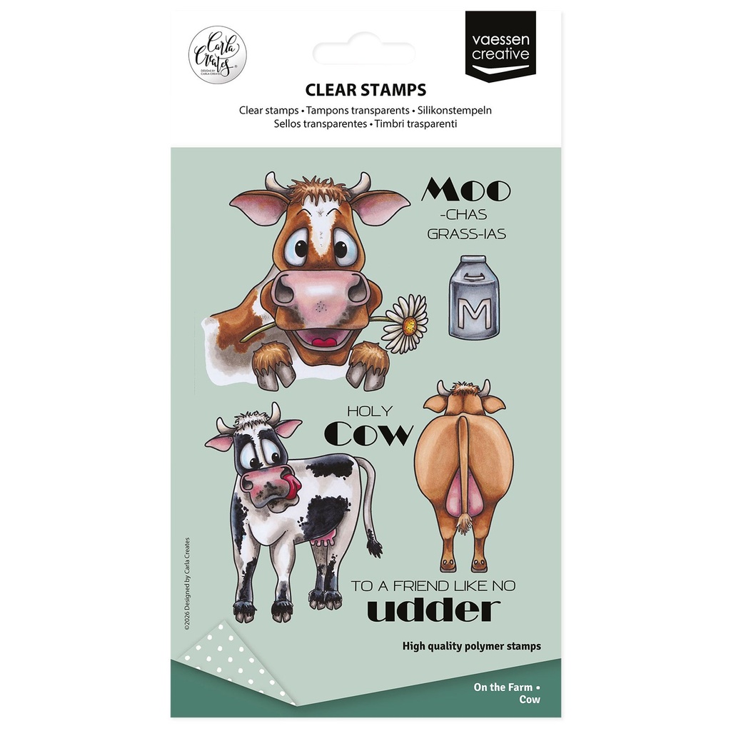 Vaessen Creative Clear Stamps By Carla Creates 16/Pkg - CAR0402 Cow on the Farm