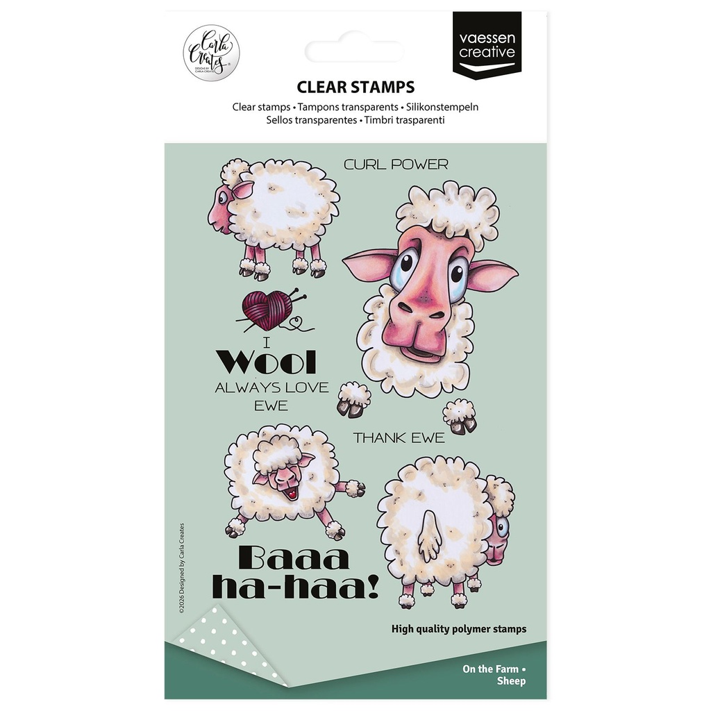 Vaessen Creative Clear Stamps By Carla Creates 15/Pkg - CAR00405 Sheep on the Farm