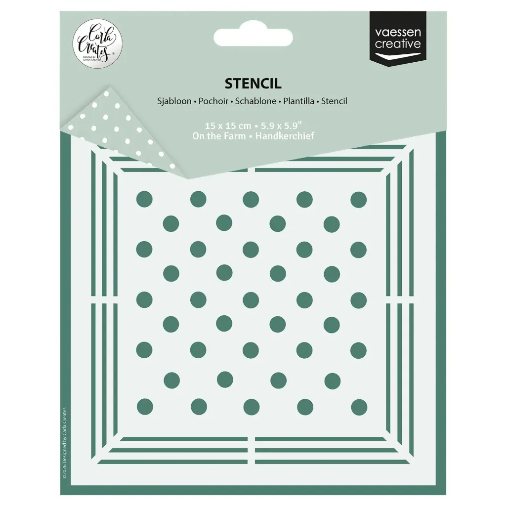 Vaessen Creative Stencils By Carla Creates 15x15cm - Handkerchief on the Farm