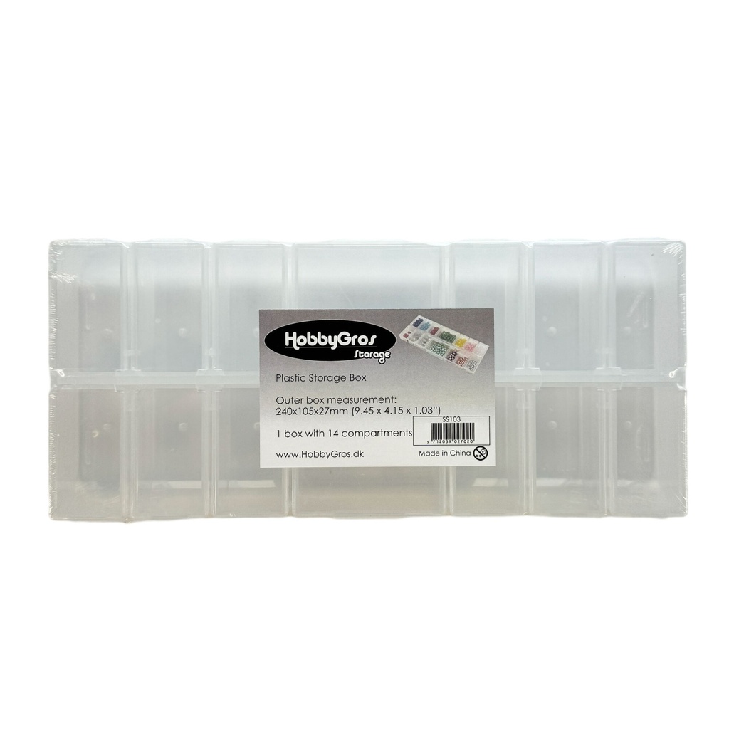 HobbyGros Storage Plastic Storage Box w/ 14 Compartments