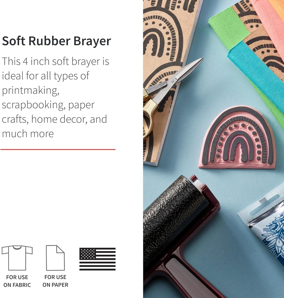 [182404] Speedball Brayer 4" /10,16cm Pop-In inktrol zachte rubber met plastic handvat