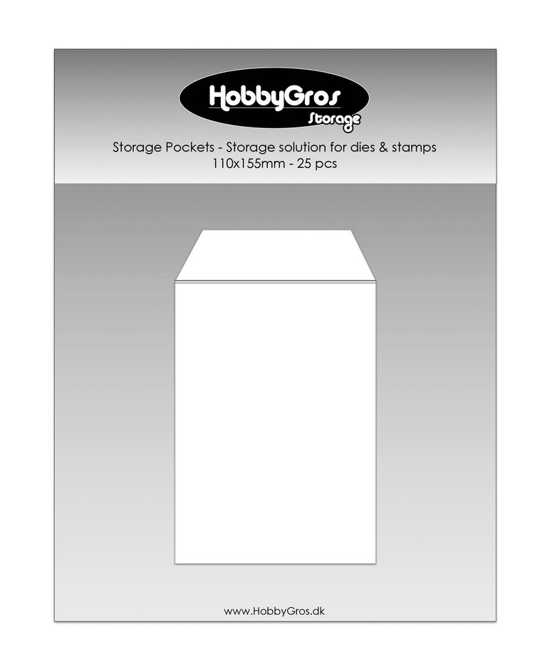 [182478] HobbyGros - Storage. Storage Pockets - Storage solution for dies & stamps. 110x155mm - 25pcs.